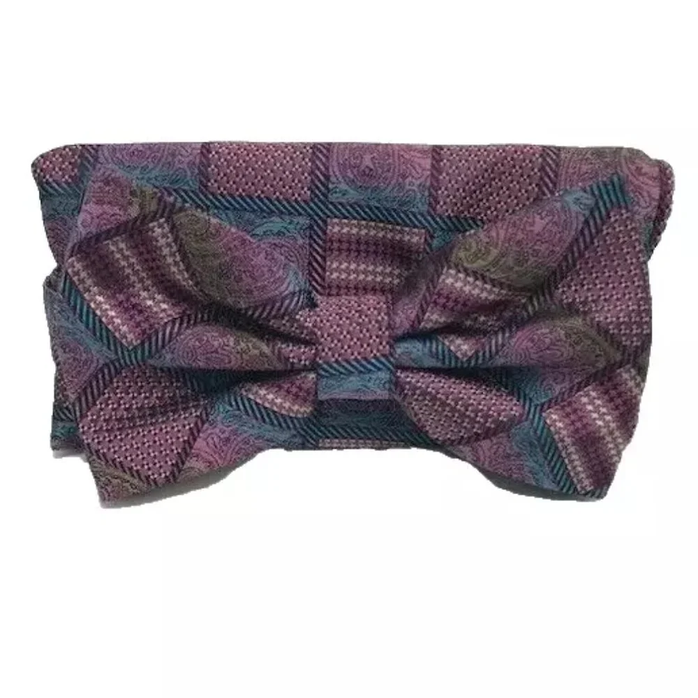 Stacy Adams Men's Bow Tie Hanky N Rose Black Turquoise Beige Lime Pretied 2.5
